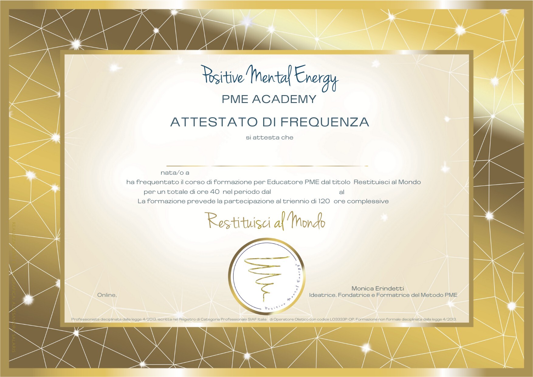Attestato Restituisci al mondo Attestato Restituisci al mondo